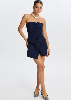 Tops<The Sting Bandeau top met strikjes donkerblauw