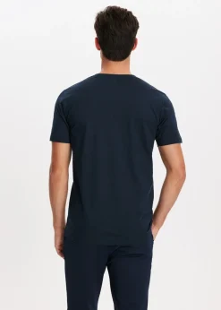 Basics|T-Shirts<The Sting Basic t-shirt met v-hals donkerblauw