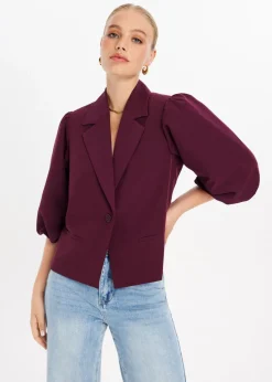 Blazers En Gilets<The Sting Blazer met pofmouwen bordeaux