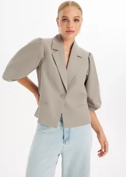 Blazers En Gilets<The Sting Blazer met pofmouwen taupe