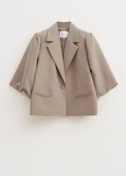 Blazers En Gilets<The Sting Blazer met pofmouwen taupe