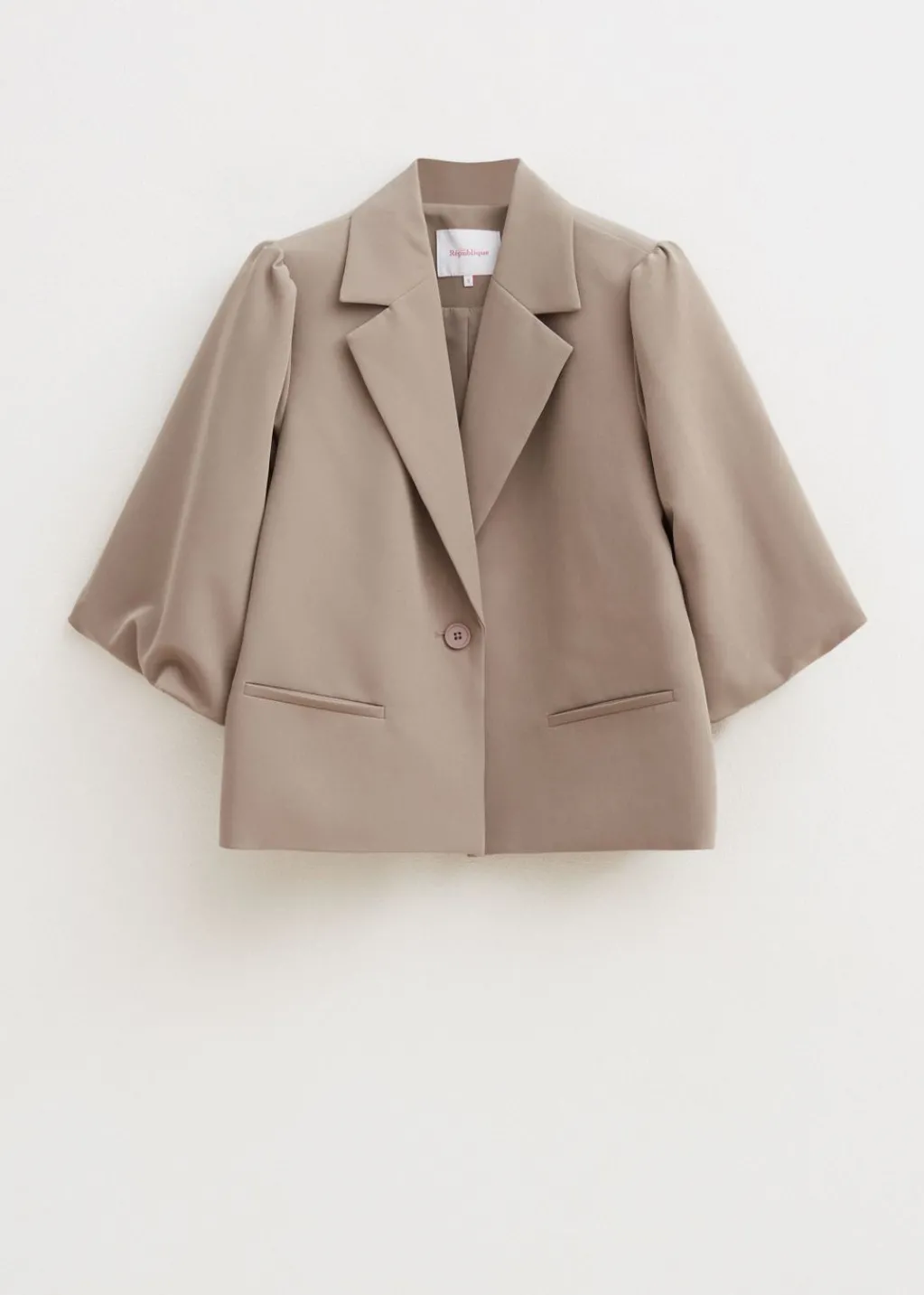 Blazers En Gilets<The Sting Blazer met pofmouwen taupe