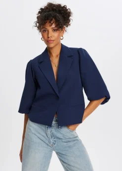 Blazers En Gilets<The Sting Blazer met pofmouwen donkerblauw
