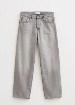 Jeans<The Sting Boaz wide leg jeans grijs, used middle