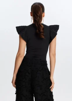 Tops<The Sting Body met siermouwen zwart