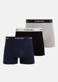 Ondergoed<The Sting Boxer 3-pack blauw grijs grijs gemêleerd