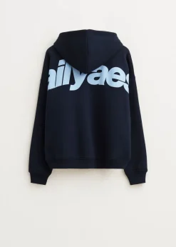 Sweaters En Hoodies<The Sting Boxy hoodie met backprint donkerblauw