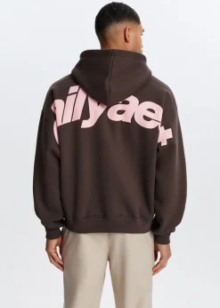 Sweaters En Hoodies<The Sting Boxy hoodie met backprint bruin