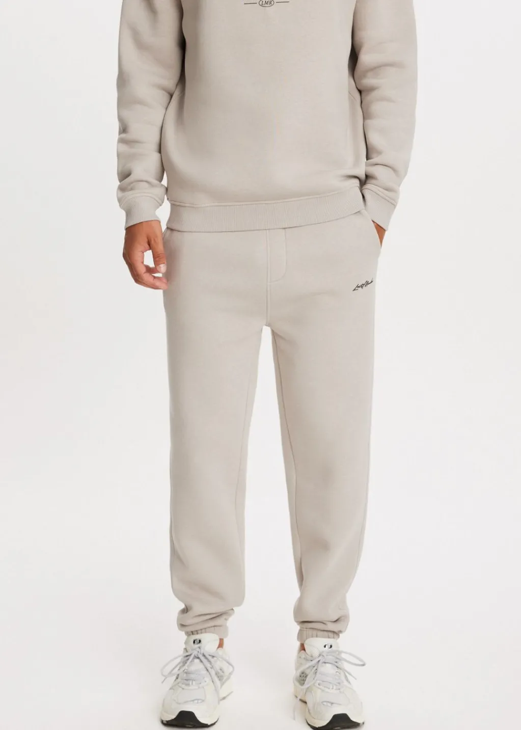 Basics|Broeken<The Sting Brushed cuffed sweatpants grijs