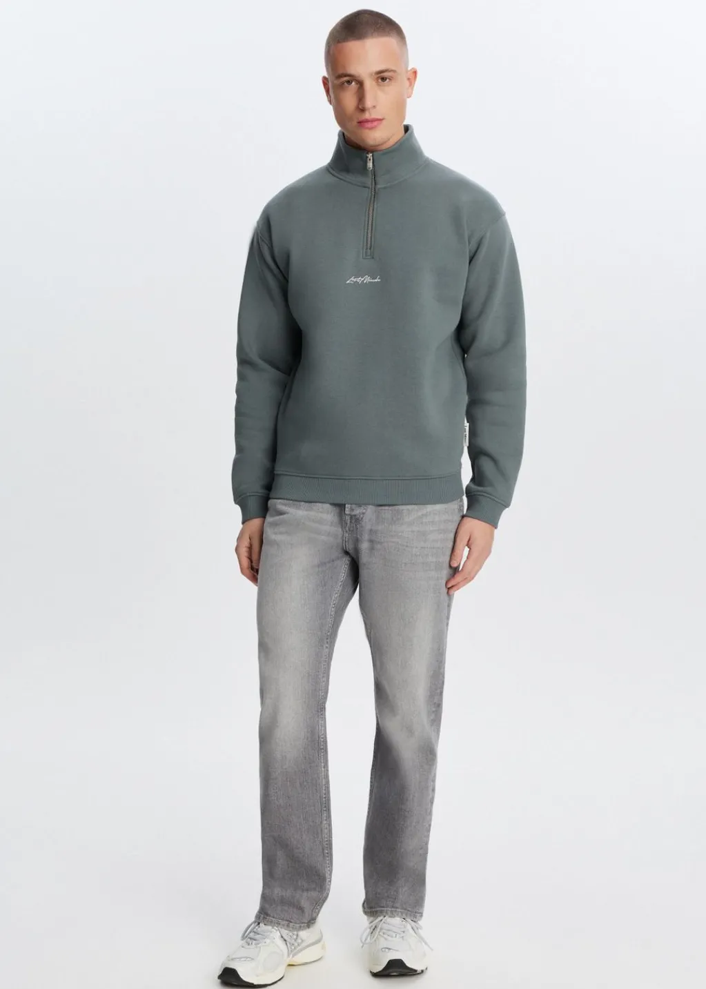 Sweaters En Hoodies<The Sting Brushed half zip sweater groen, olijf