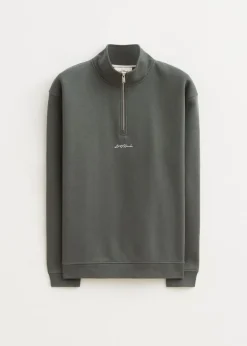 Sweaters En Hoodies<The Sting Brushed half zip sweater groen, olijf