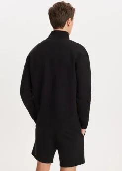Sweaters En Hoodies<The Sting Brushed half zip sweater zwart