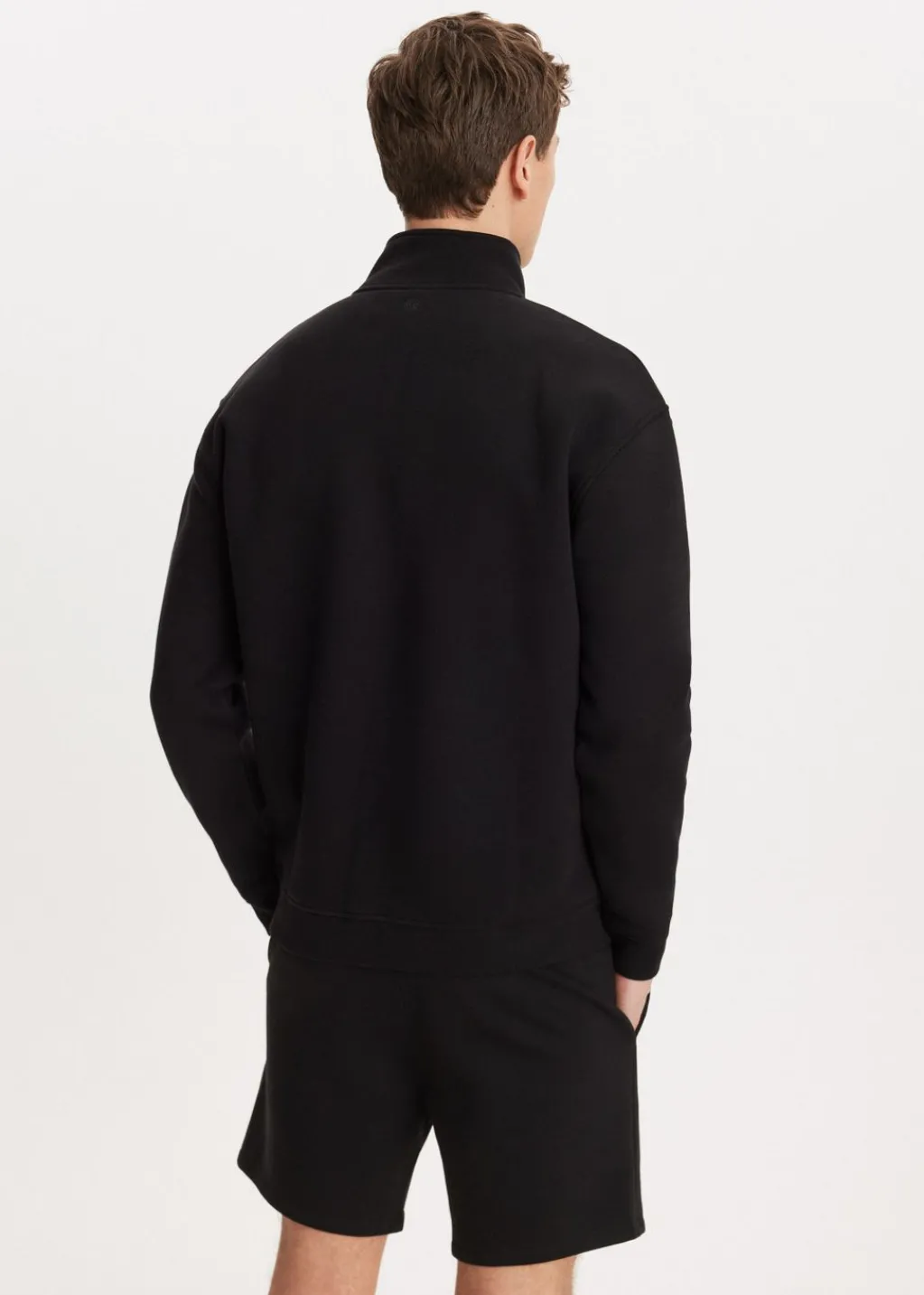 Sweaters En Hoodies<The Sting Brushed half zip sweater zwart