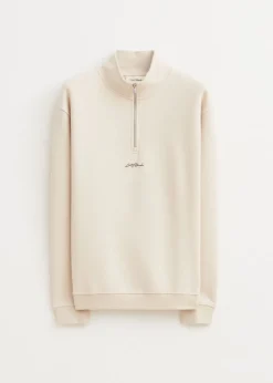 Sweaters En Hoodies<The Sting Brushed half zip sweater ecru