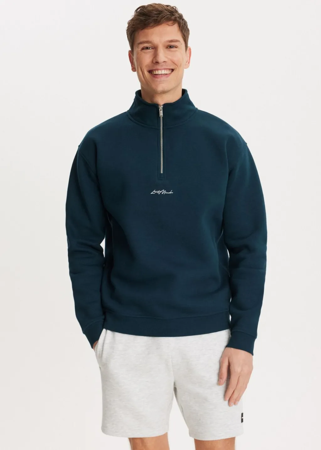 Sweaters En Hoodies<The Sting Brushed half zip sweater taupe, dark