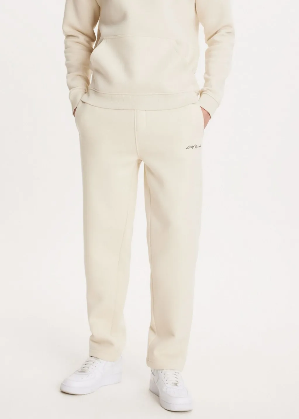 Basics|Broeken<The Sting Brushed straight leg joggingbroek ecru