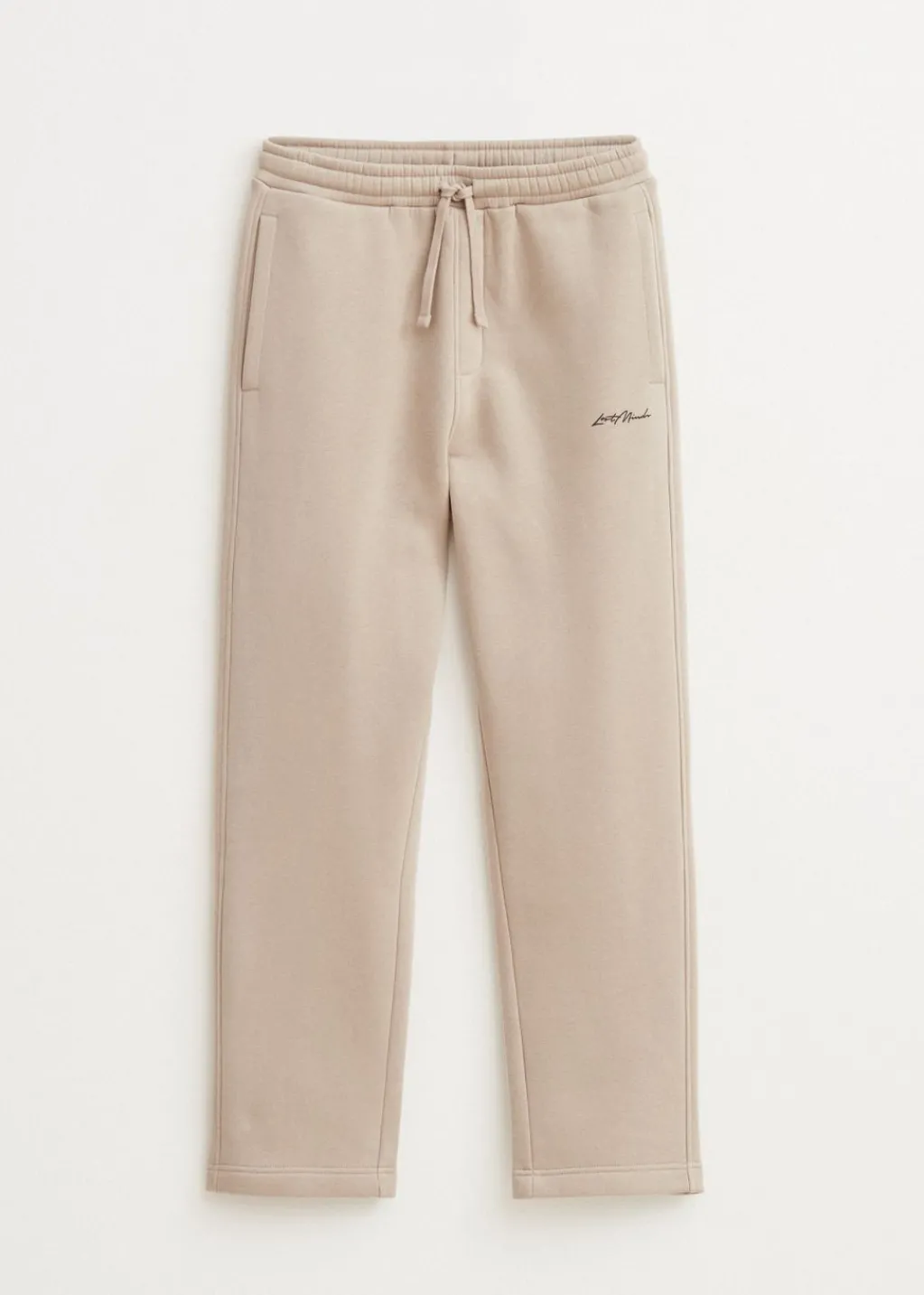 Basics|Broeken<The Sting Brushed straight leg joggingbroek lichtzand