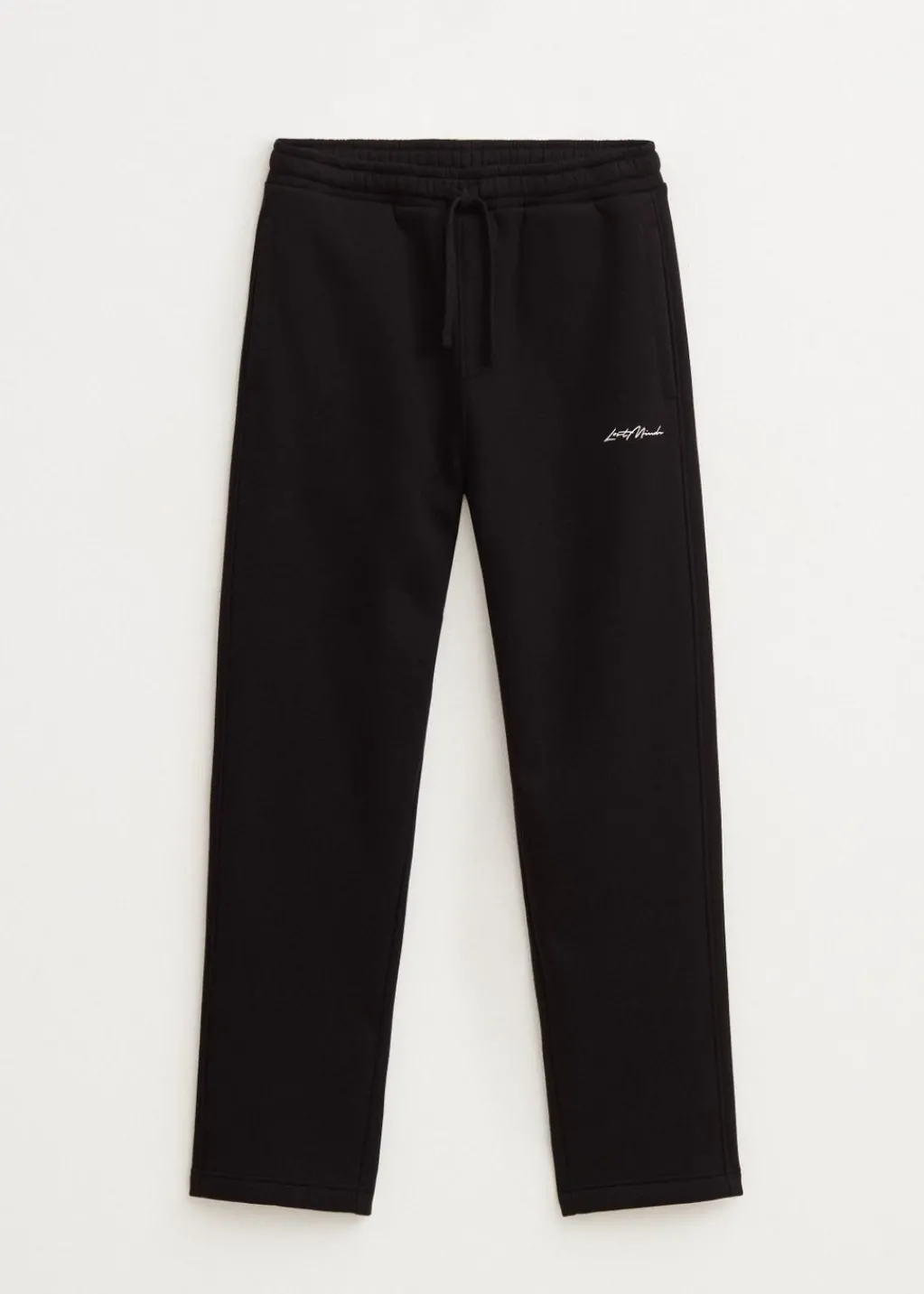 Basics|Broeken<The Sting Brushed straight leg joggingbroek zwart