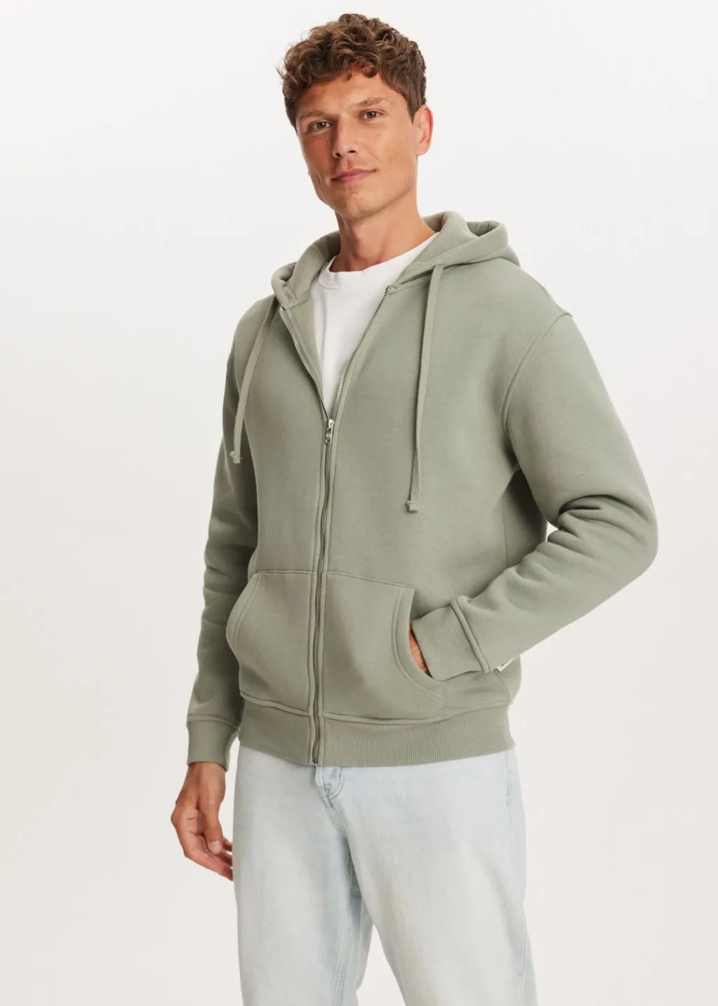 Basics|Sweaters En Hoodies<The Sting Brushed vest groen, olijf