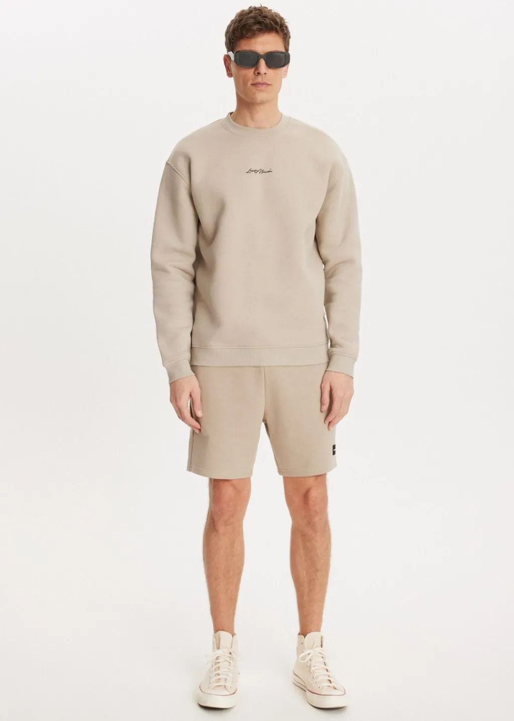 Sweaters En Hoodies<The Sting Brushed written sweater lichtzand