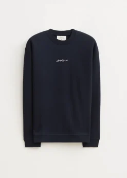Sweaters En Hoodies<The Sting Brushed written sweater donkerblauw