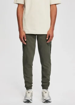 Basics|Broeken<The Sting Cargo jogger donkergroen