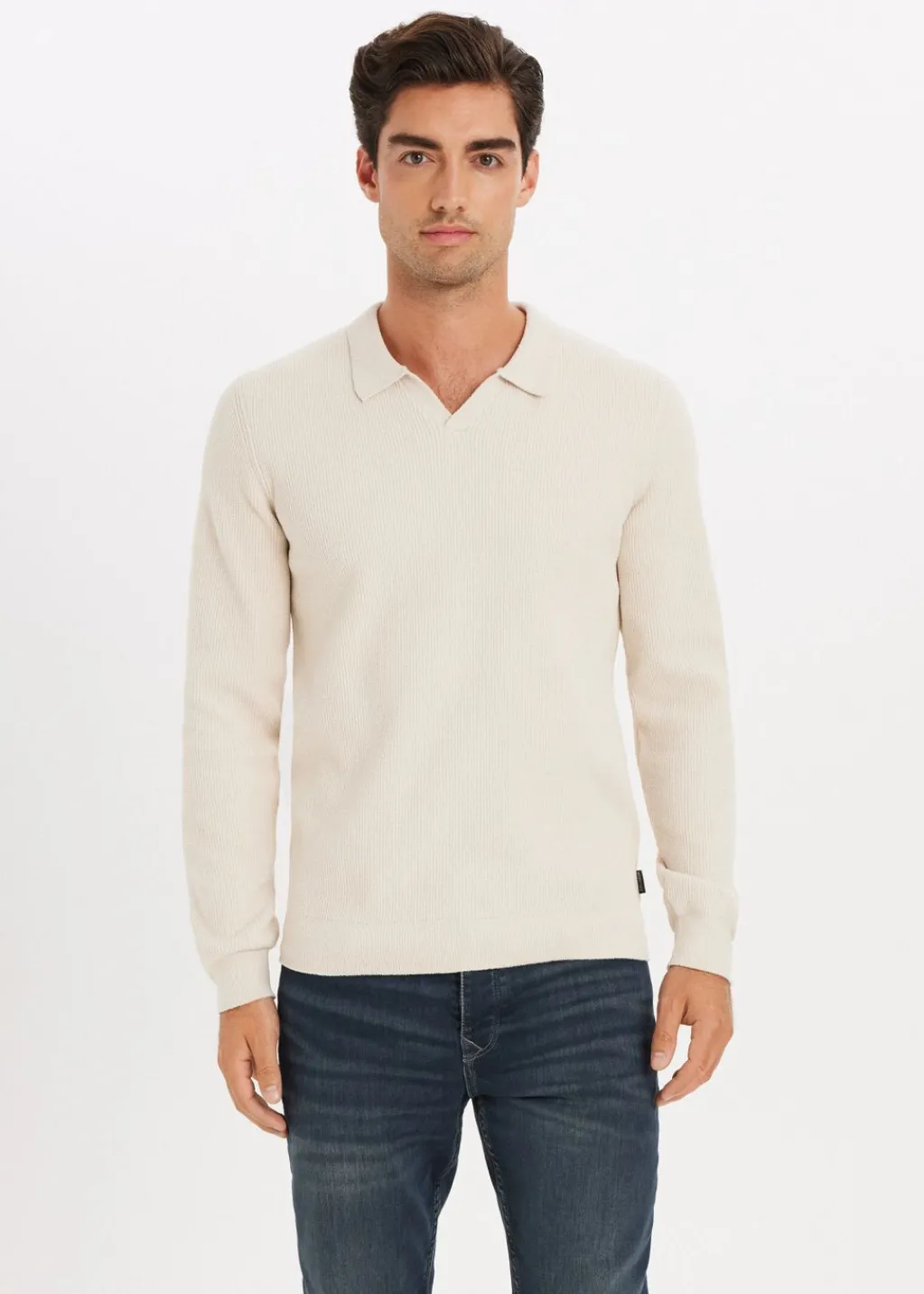 Polo's|Truien En Vesten<The Sting Chenille gebreide trui creme, licht