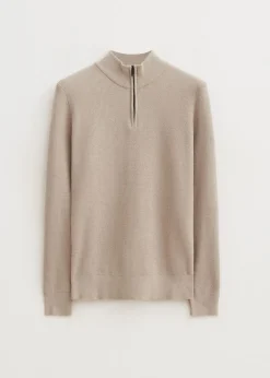 Truien En Vesten<The Sting Chenille half zip trui zand