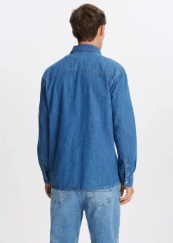 Overhemden<The Sting Denim overhemd blauw, used middle