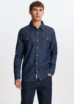 Overhemden<The Sting Denim overhemd blauw rinsed