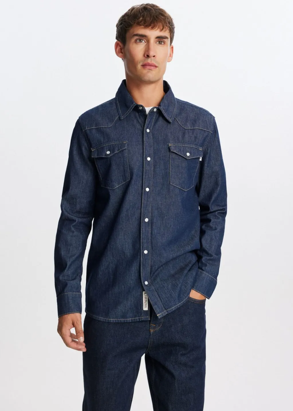 Overhemden<The Sting Denim overhemd blauw rinsed