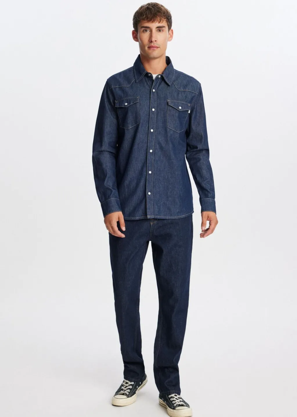 Overhemden<The Sting Denim overhemd blauw rinsed