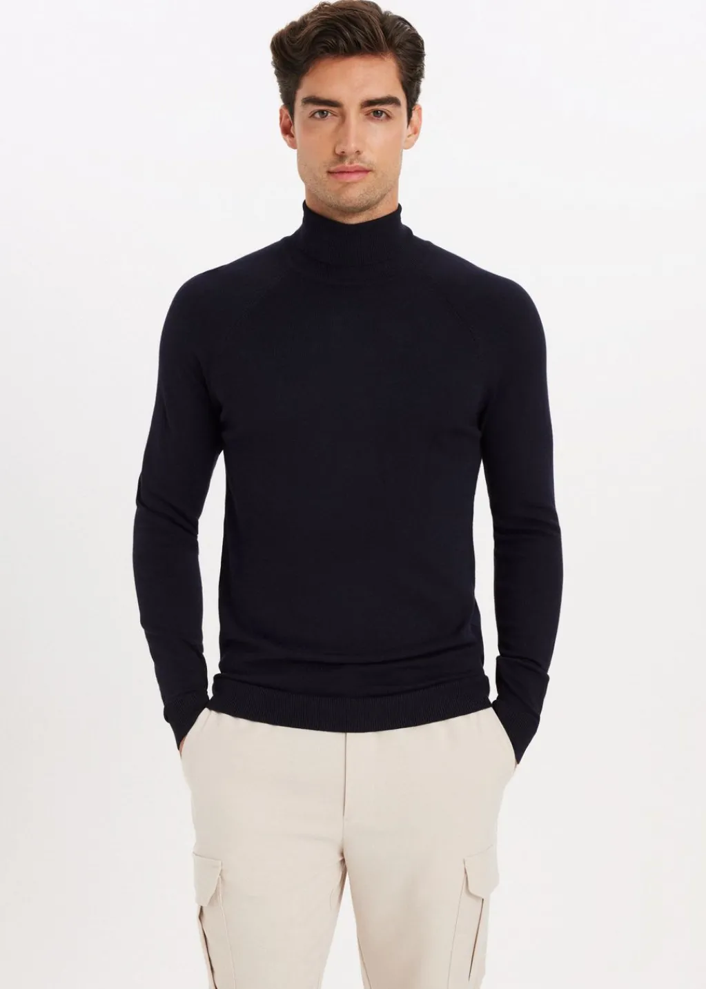Truien En Vesten<The Sting Fijngebreide coltrui donkerblauw