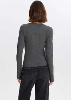 T-Shirts<The Sting Fitted longsleeve antraciet gem&ecirc;leerd