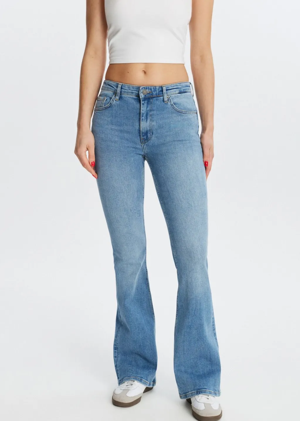 Jeans<The Sting Flared jeans blauw, used middle