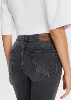 Jeans<The Sting Flared jeans met pintuck zwart, used dark