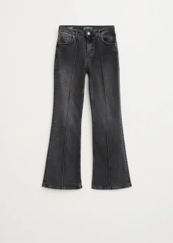 Jeans<The Sting Flared jeans met pintuck zwart, used dark