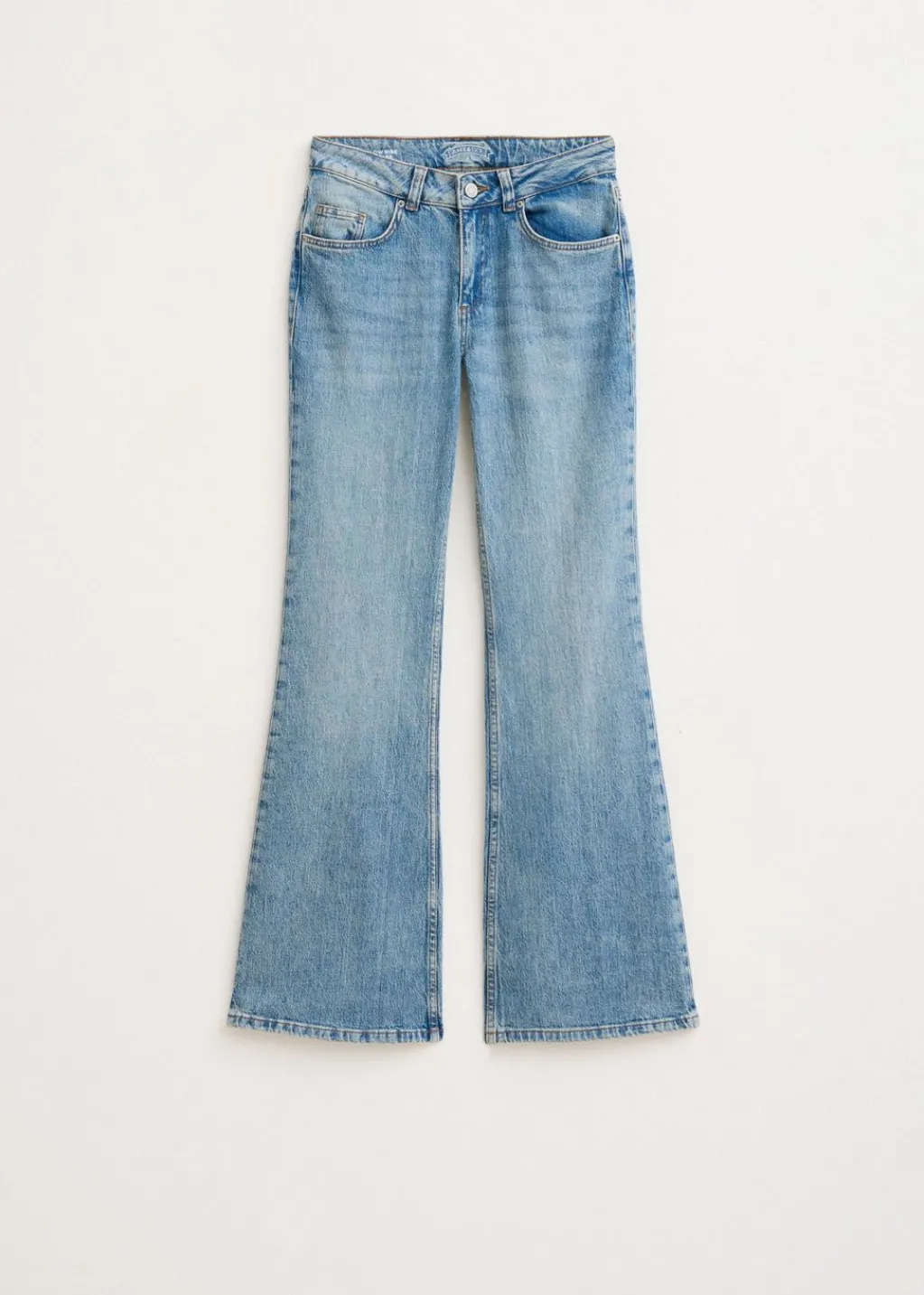 Jeans<The Sting Flared jeans met printdetail blauw, used middle