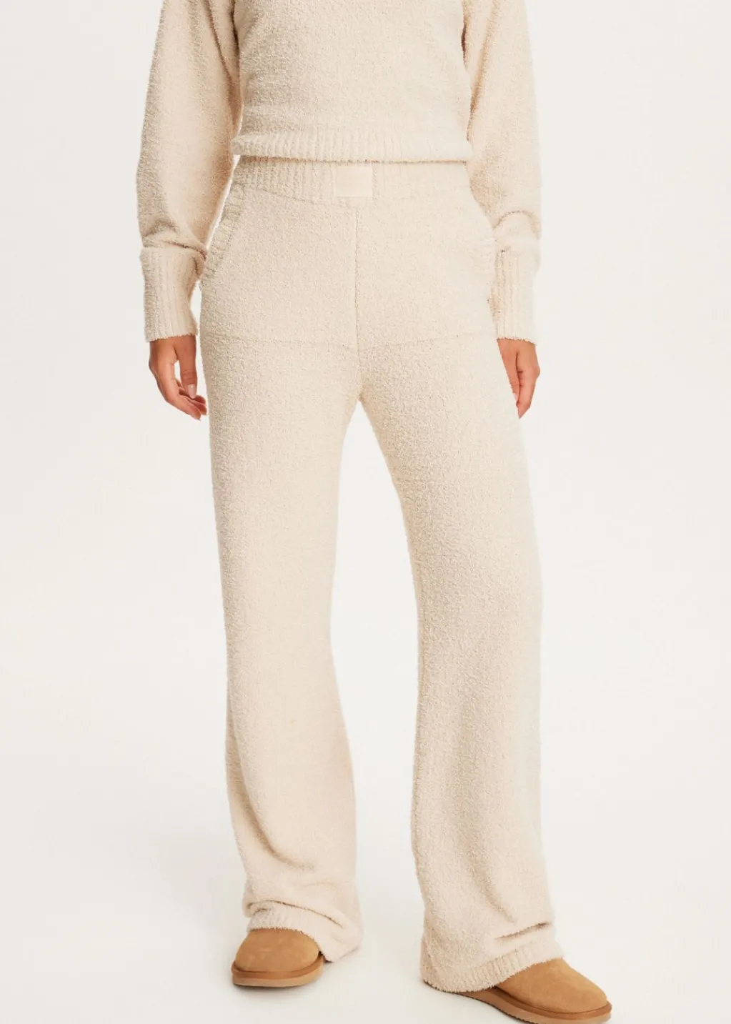 Broeken<The Sting Fluffy broek lichtzand