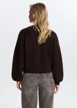Truien En Vesten<The Sting Gebreid vest lange mouwen donkerbruin