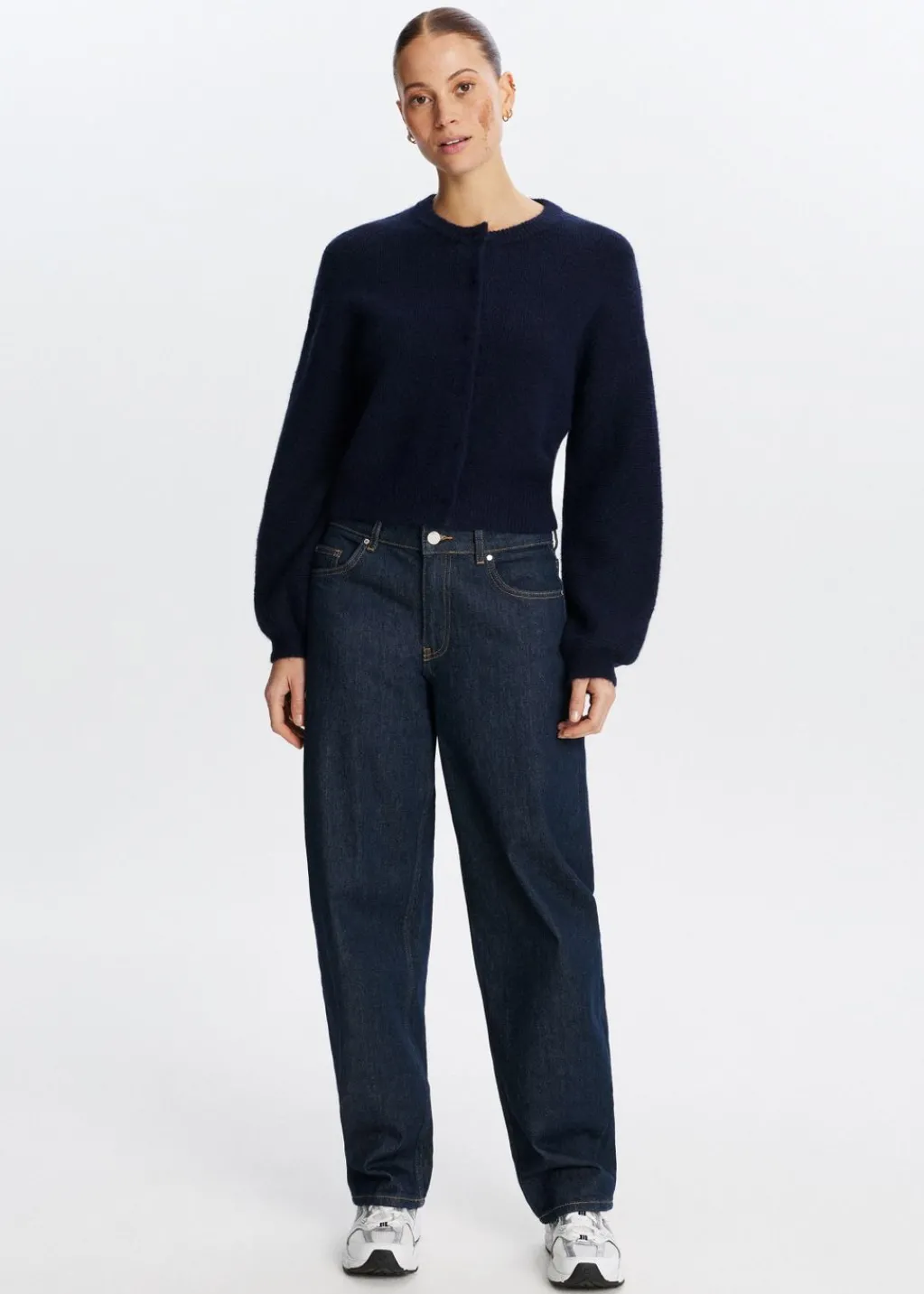 Truien En Vesten<The Sting Gebreid vest lange mouwen donkerblauw