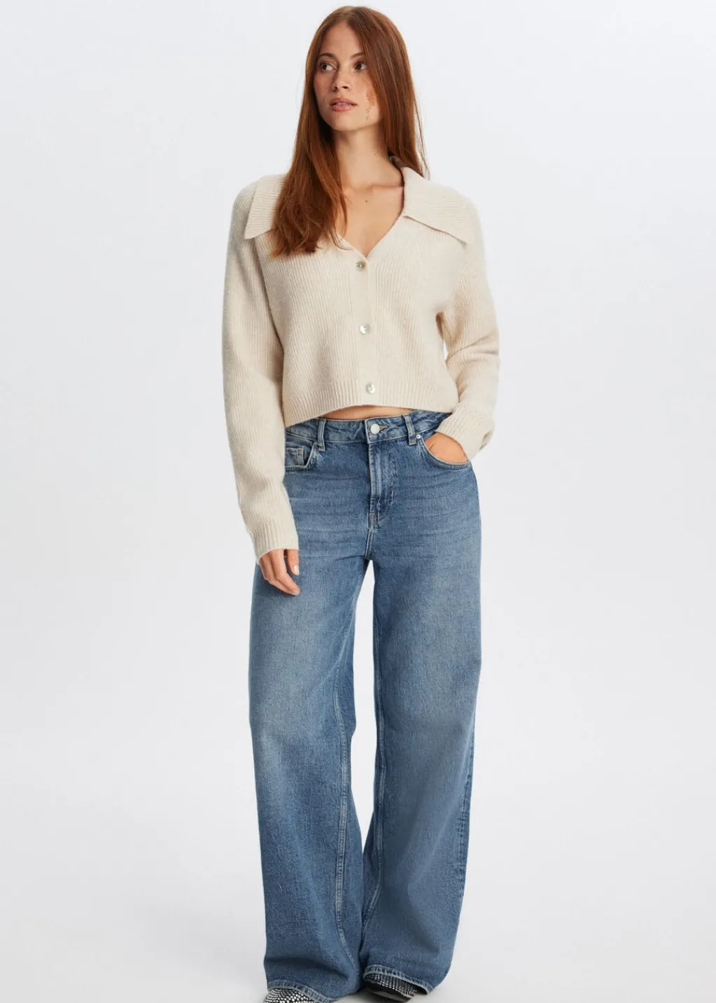 Truien En Vesten<The Sting Gebreid vest met brede kraag wit, off-white