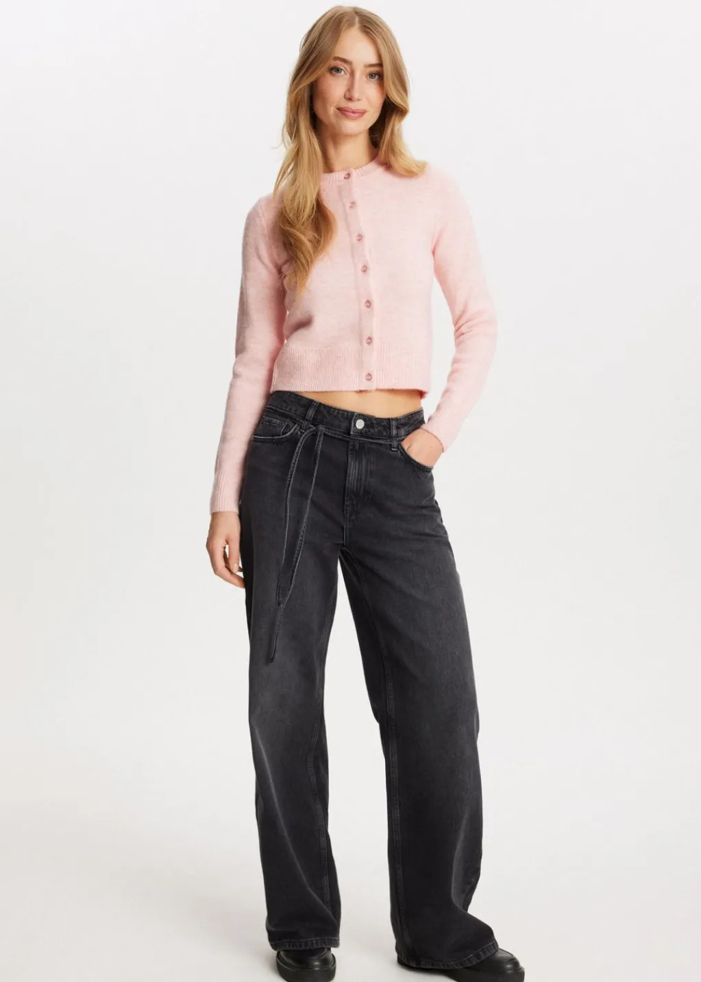 Basics|Truien En Vesten<The Sting Gebreid vest met knopen rose