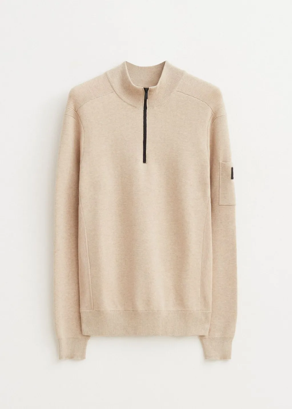 Truien En Vesten<The Sting Gebreide half zip trio zand gemêleerd