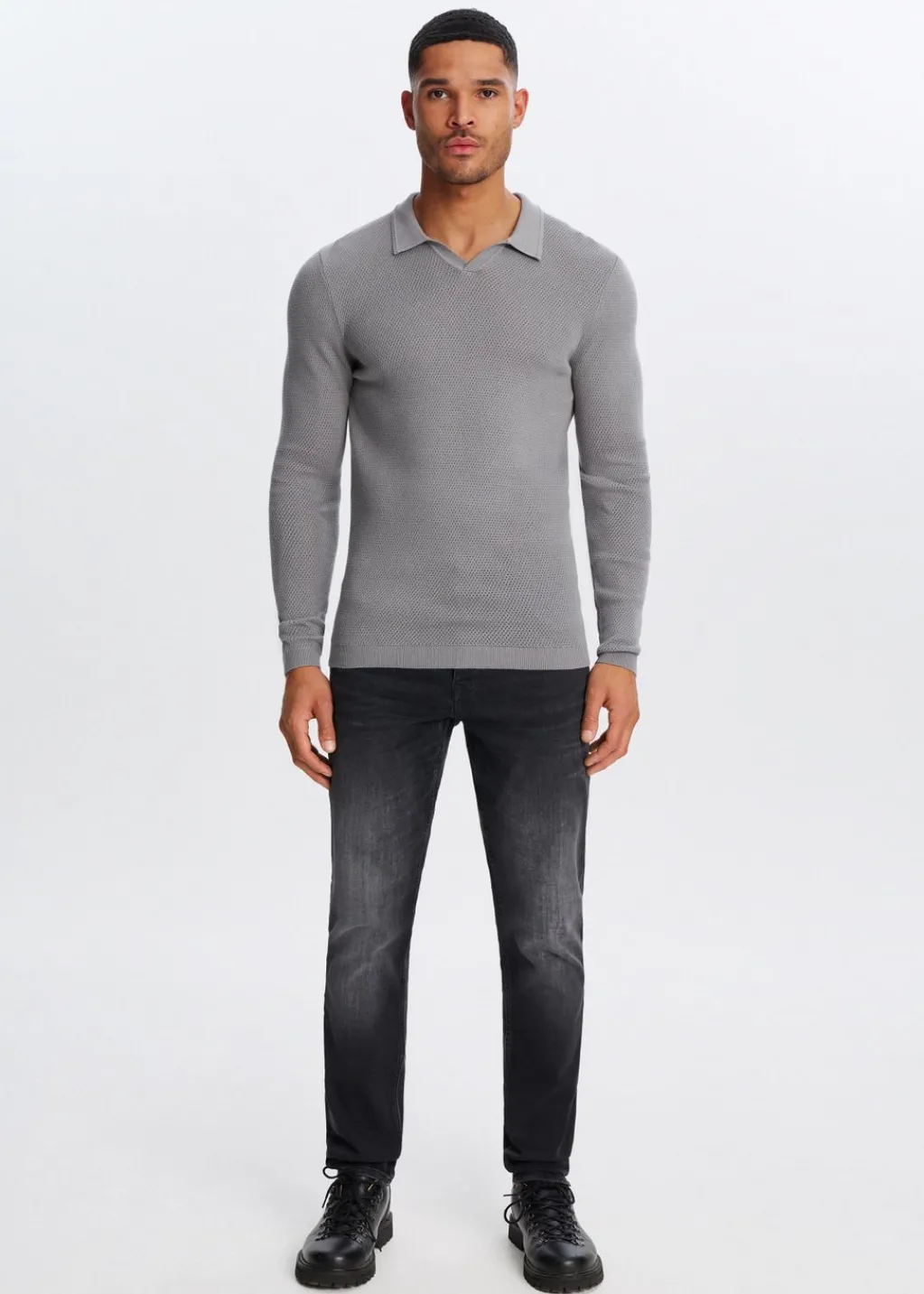 Polo's|Truien En Vesten<The Sting Gebreide johnny polo grijs, steen