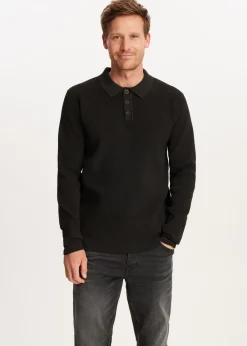 Polo's|Truien En Vesten<The Sting Gebreide polo zwart