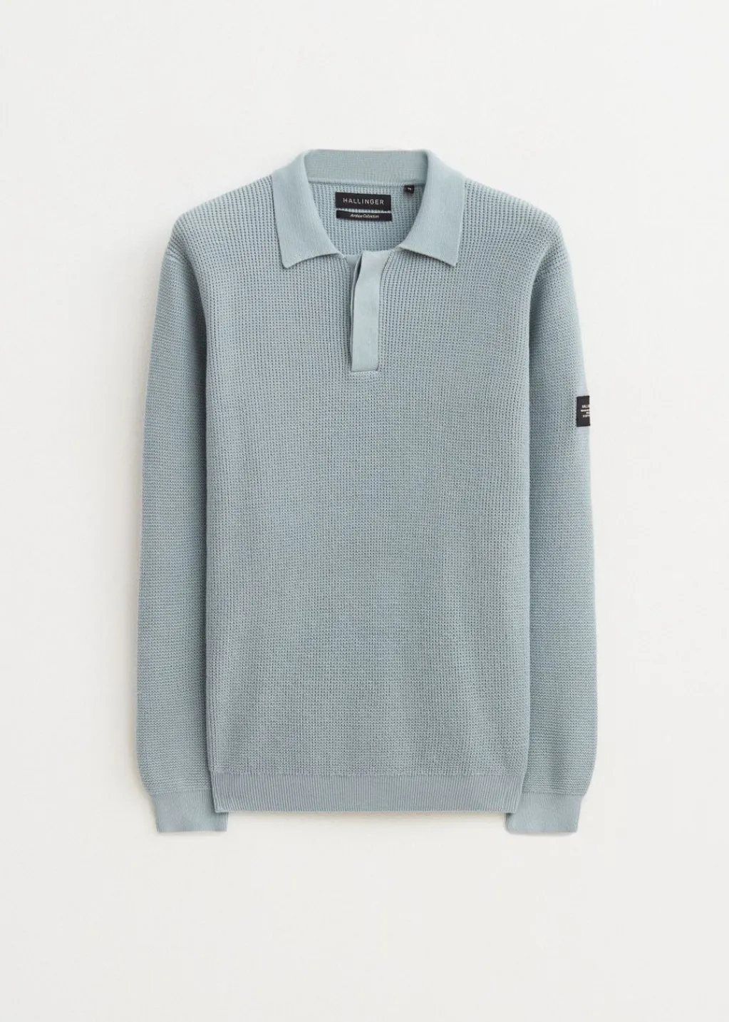 Polo's|Truien En Vesten<The Sting Gebreide polo met logo blauw, ijs