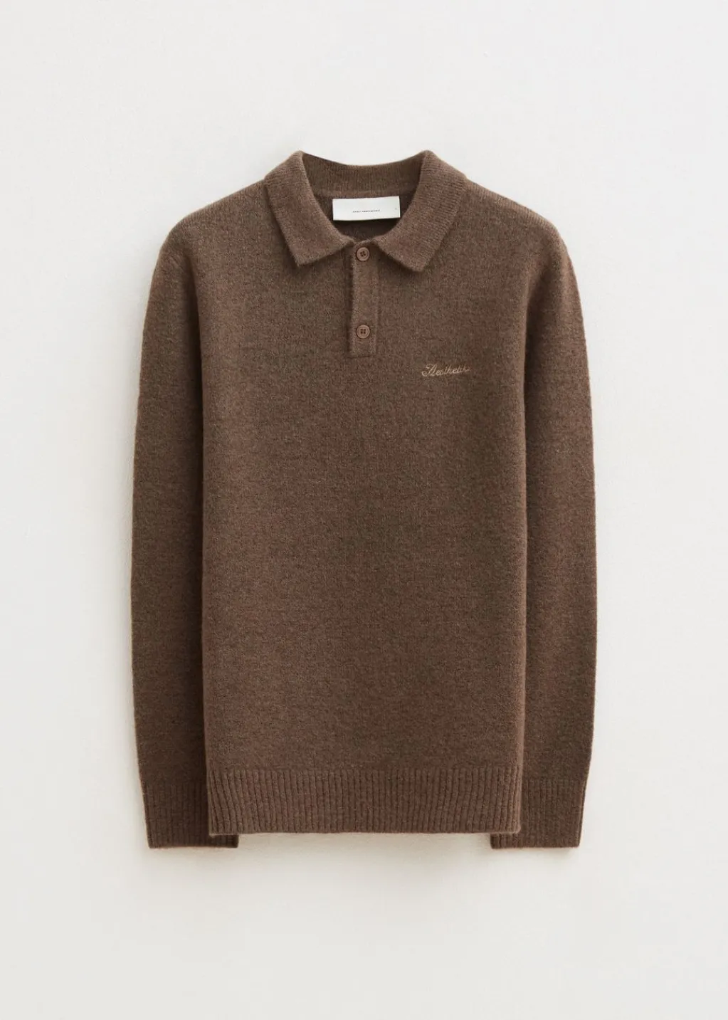 Truien En Vesten|Polo's<The Sting Gebreide polo met merk taupe, dark