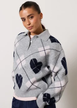 Truien En Vesten<The Sting Gebreide trui met argyle print grijs gemêleerd