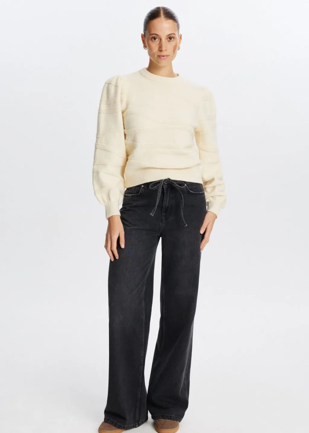 Truien En Vesten<The Sting Gebreide trui met wavy patroon creme